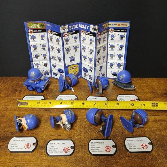 Lot of 8 MGA Little Green Army Men Figures, Blue Army - Picture 2 of 4